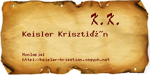 Keisler Krisztián névjegykártya